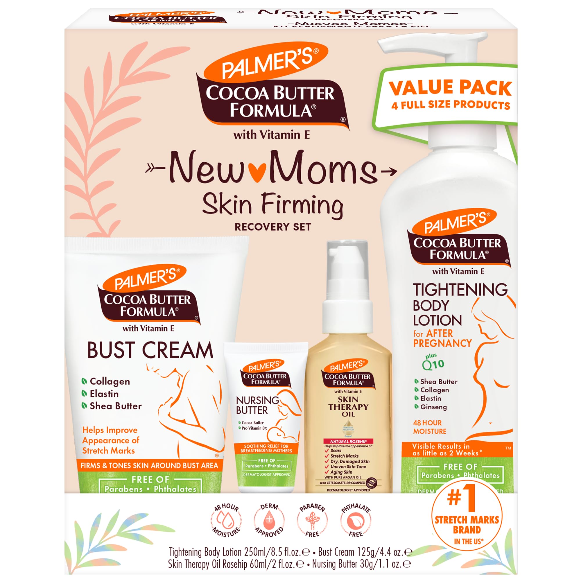 Palmer's Cocoa Butter Formula Skin Recovery Set for New Moms During Postpartum Care